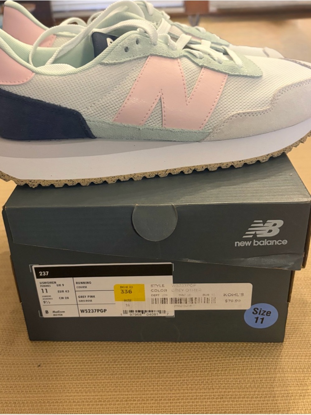 New Balance Mint Green & Light Pink Retro Runner Sneakers